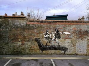 Boss Morris Chaise Longue Banksy tribute 2023 by Dorset MorriArty